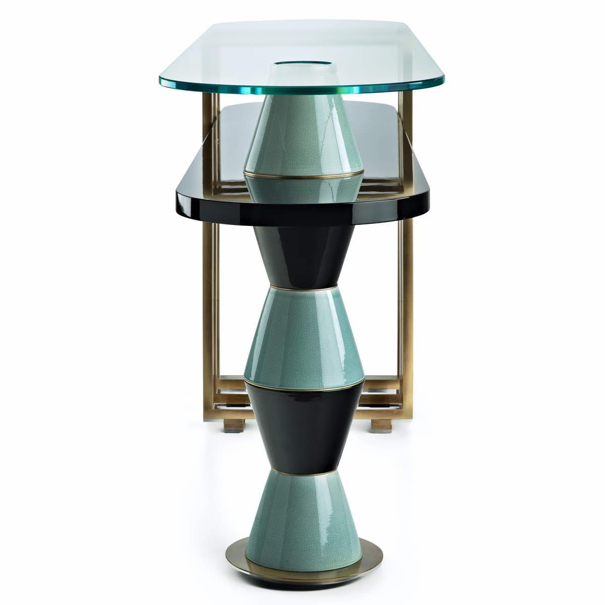 Palm Console Table by Marioni – Sculptural Oval Glass Statement Piece | MAR-02965
