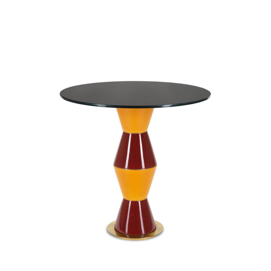 Luxury PALM Ceramic Glass Side Table Modern Italian Style for Villa