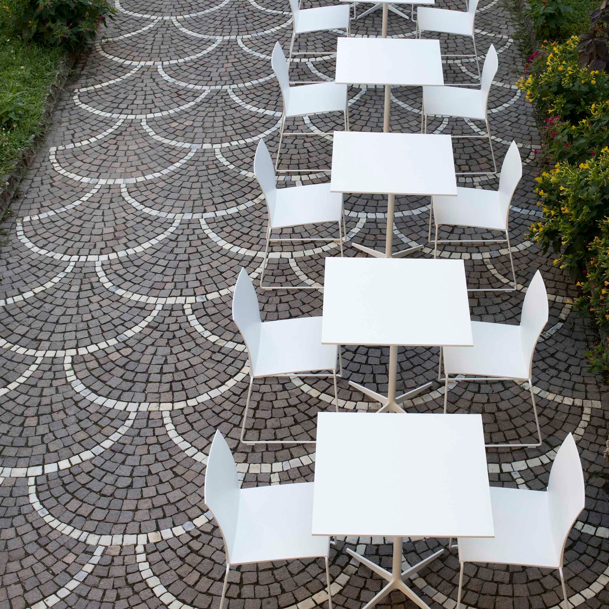 M1 Dining Chair – Stackable Indoor/Outdoor, Recyclable Plastic & Steel by MDF Italia