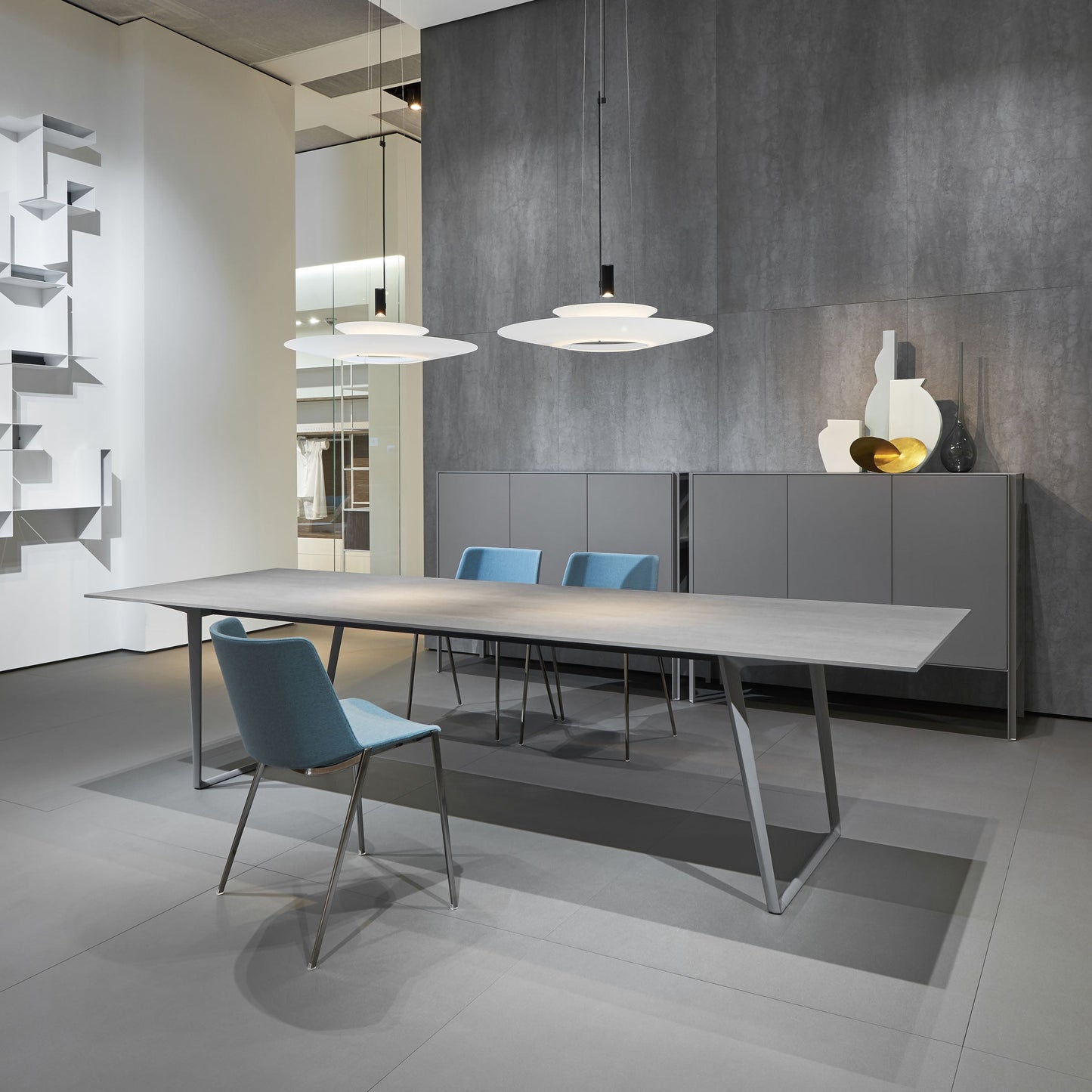 AXY Rectangular Dining Table – Thin Aluminum Italian Minimalist Statement Piece