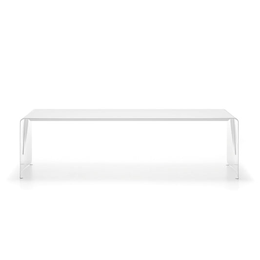 La Grande Italian Dining Table 79in – Curved Aluminum Minimalist Statement Piece