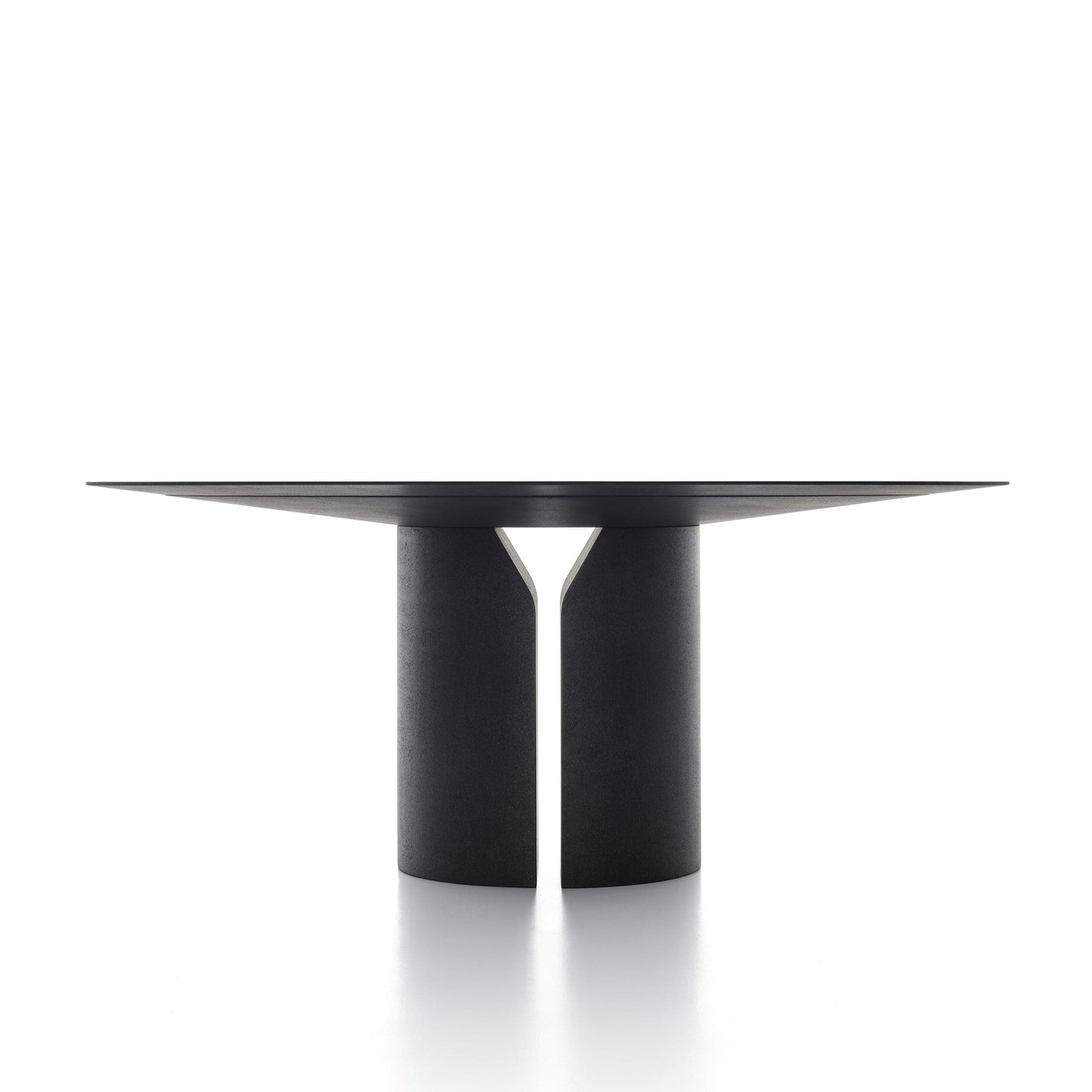 Round Dining Table – Geometric Minimalist Design in Matte Black Finish