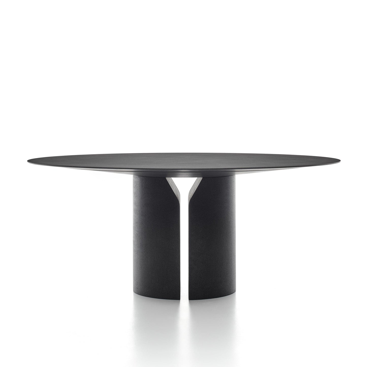 Round Dining Table – Geometric Minimalist Design in Matte Black Finish