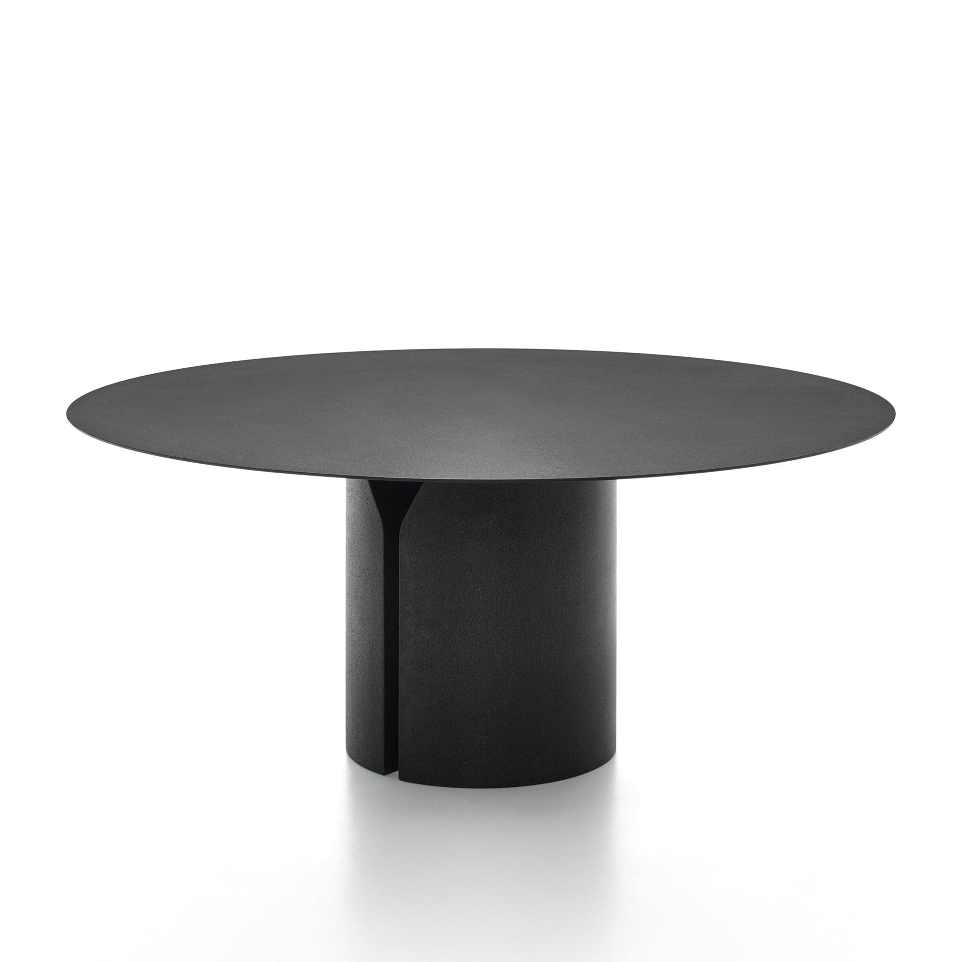 Round Dining Table – Geometric Minimalist Design in Matte Black Finish