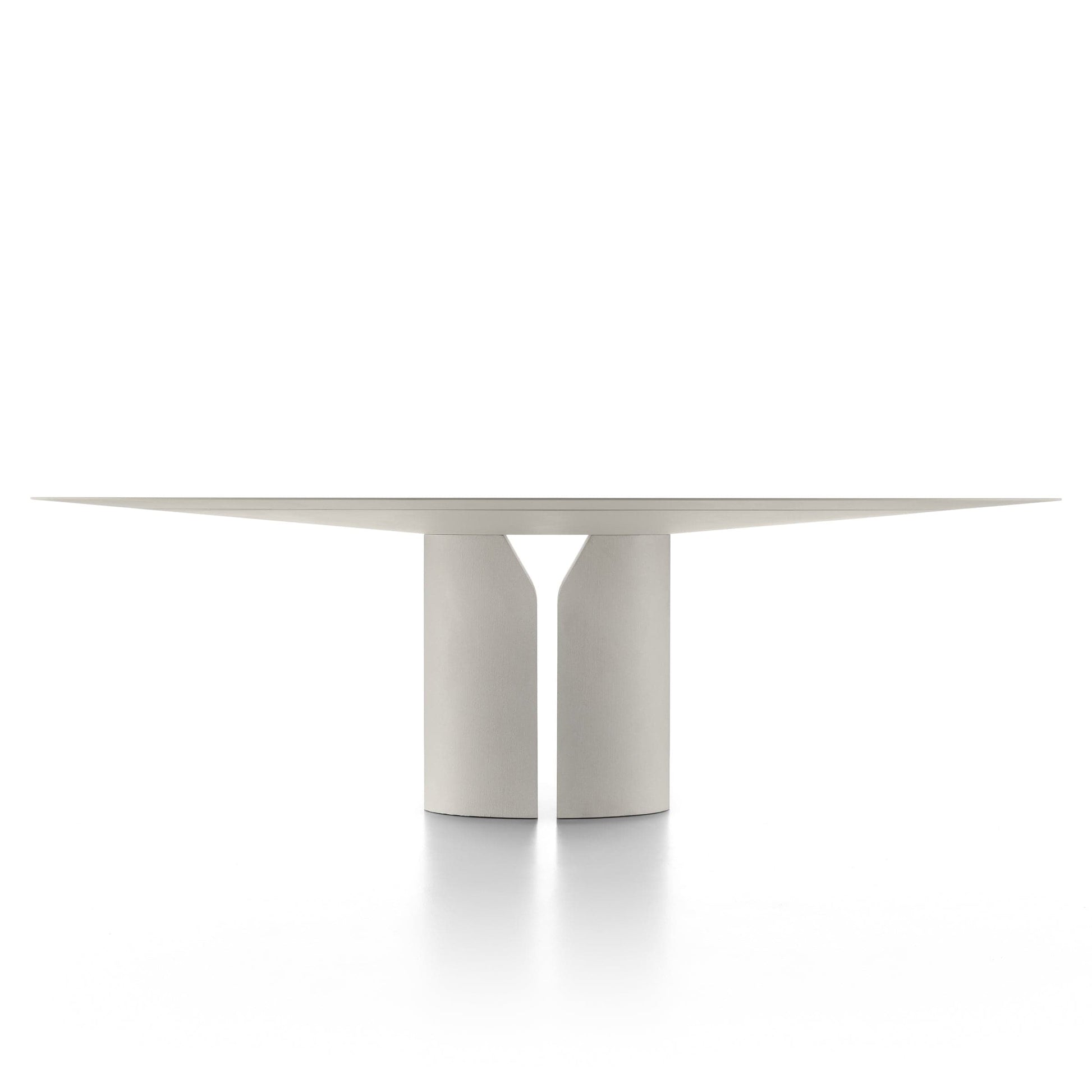Oval Dining Table 79-inch – Sculptural Geometric Reconstructed Stone Statement Piece