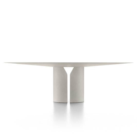 Oval Dining Table 79-inch – Sculptural Geometric Reconstructed Stone Statement Piece