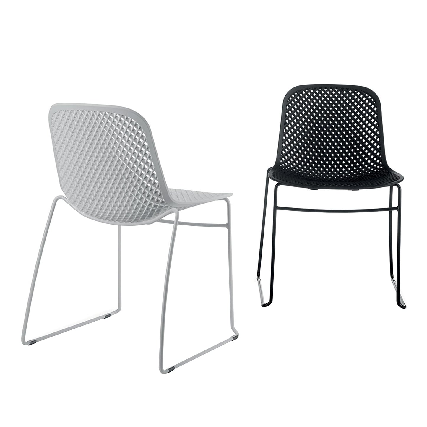 I.S.I. Stackable Chair – Textured Nylon Shell & Tubular Steel by Luigi Baroli for Baleri Italia
