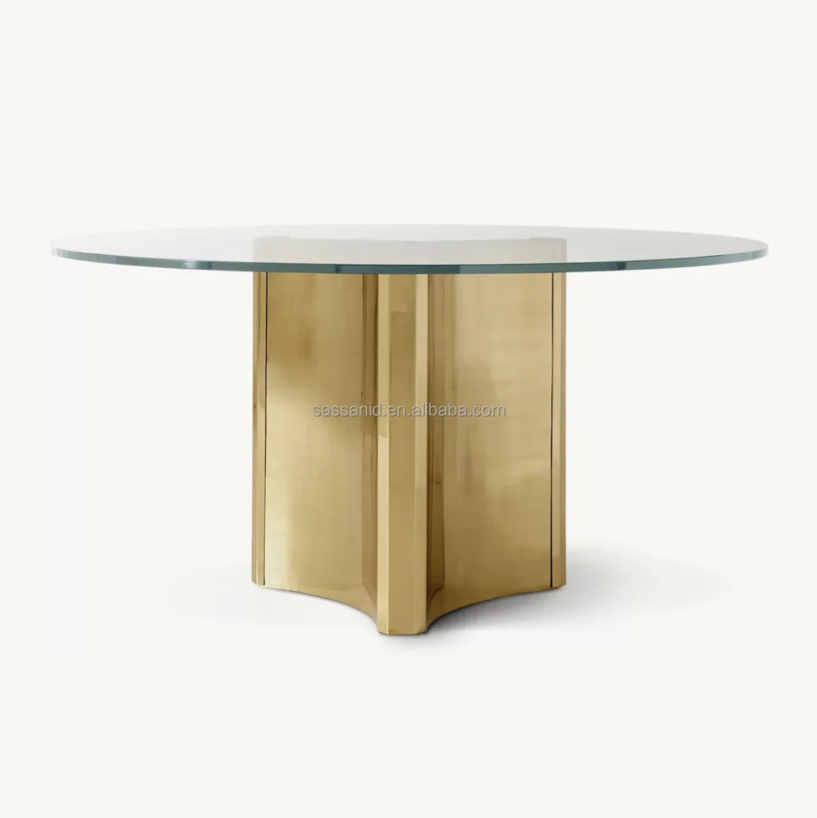 Dalton Round Dining Table – Brushed Steel and Oak Statement Piece