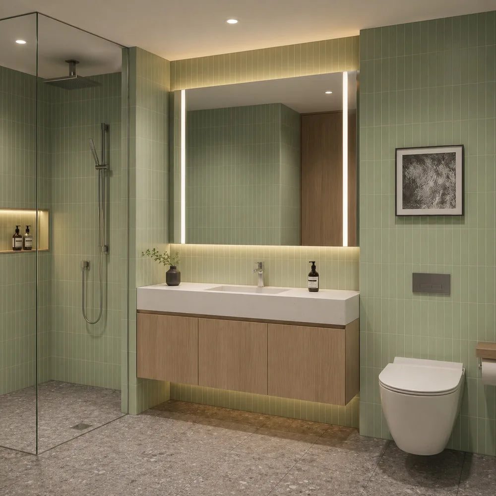 Wall Mounted Bathroom Vanity Set with LED Mirror 80cm