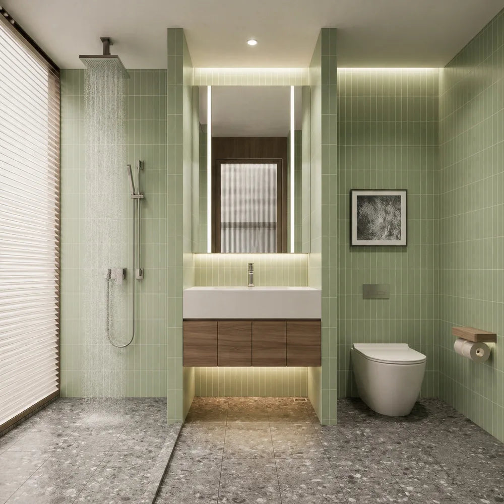 Wall Mounted Bathroom Vanity Set with LED Mirror 80cm