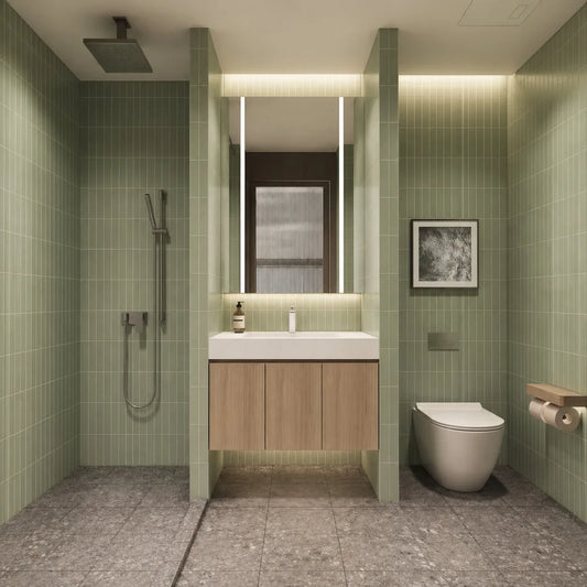 Wall Mounted Bathroom Vanity Set with LED Mirror 80cm
