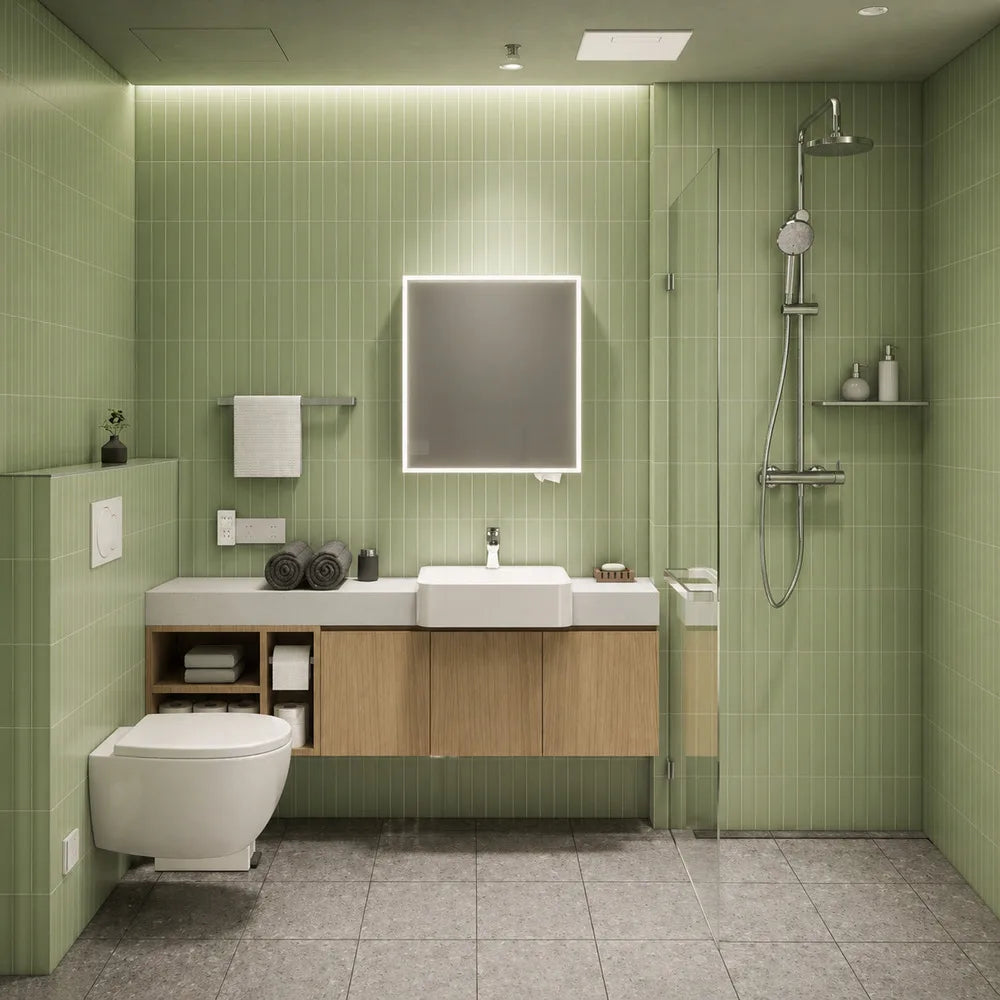 Wall Mounted Bathroom Vanity Set with LED Mirror 80cm
