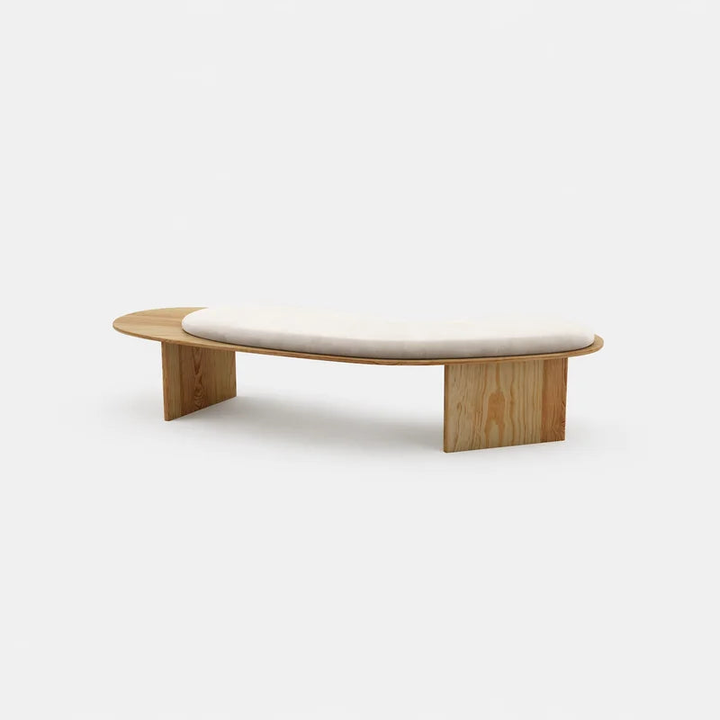 Luxury Upholstered Bench Solid Ash Wood Frame Fabric Seat End of Table Bench Modern Minimalist
