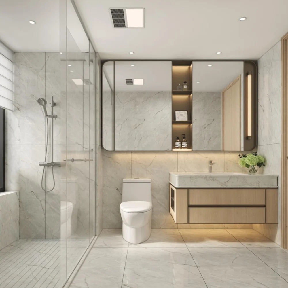 Wall Mounted Bathroom Vanity Cabinet with LED Mirror 80cm