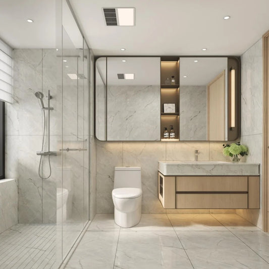 Wall Mounted Bathroom Vanity Cabinet with LED Mirror 80cm