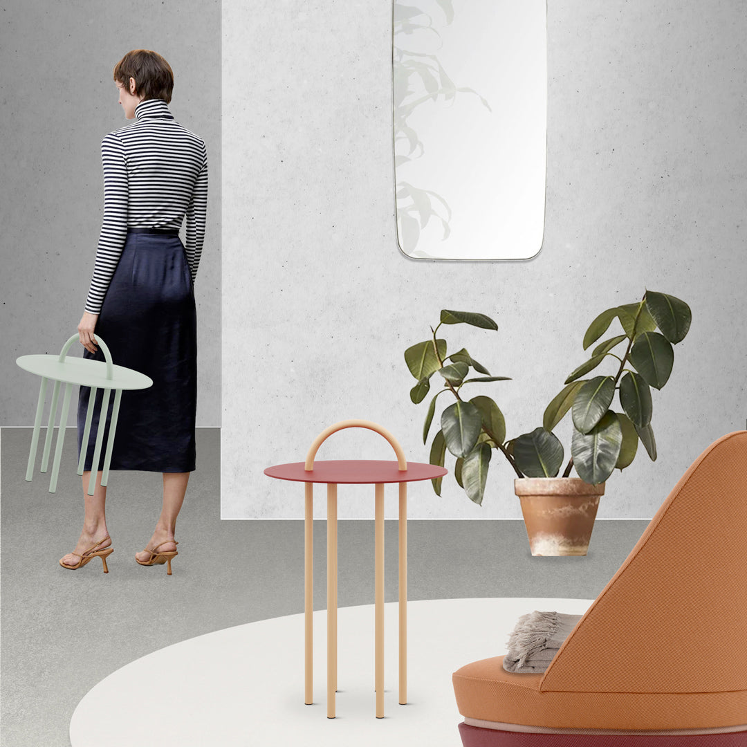 Luxury OBIQUO Metal Side Table Modern Italian Style for Villa