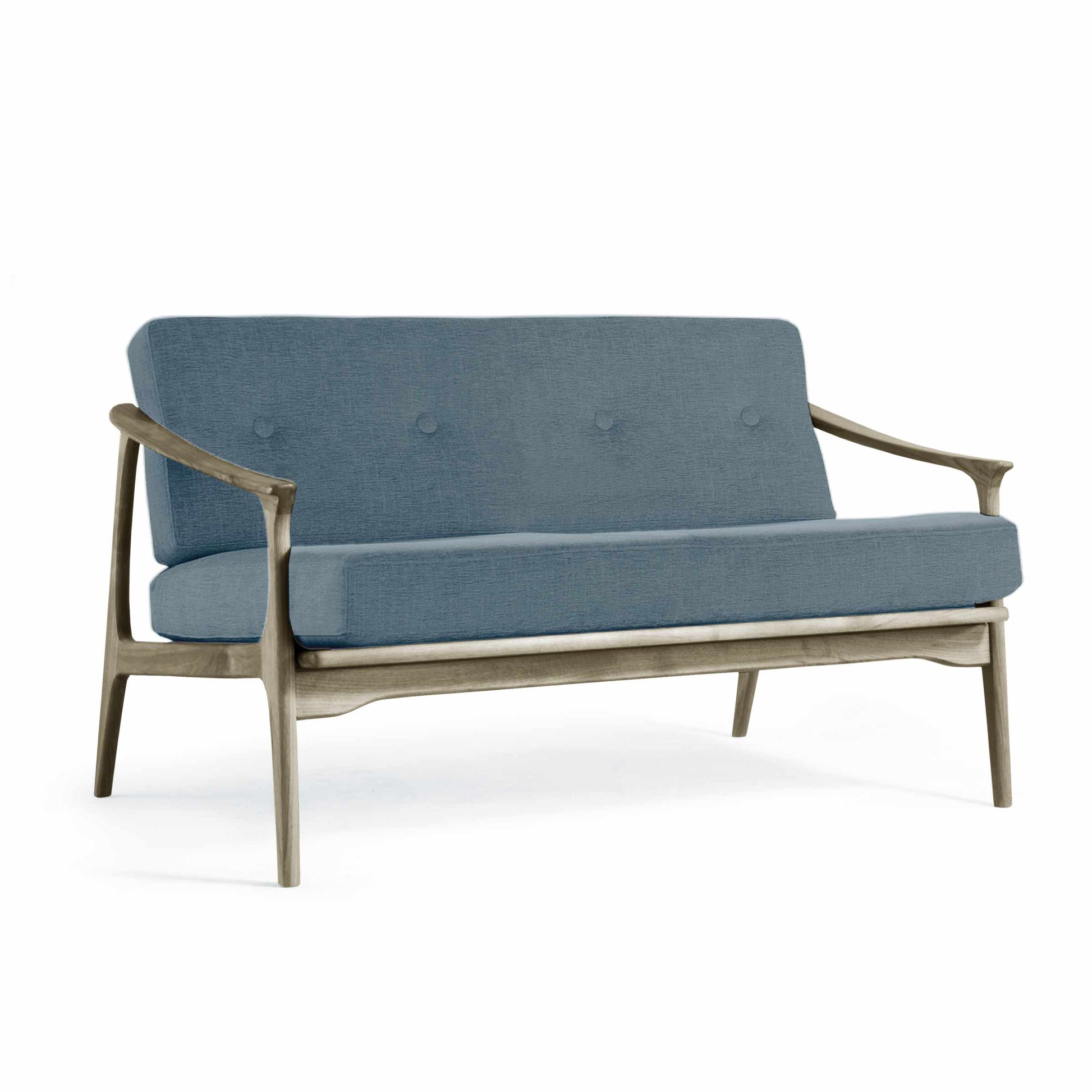 Quiete Two-Seater Sofa by Dale Italia – Walnut Wood Designer Furniture