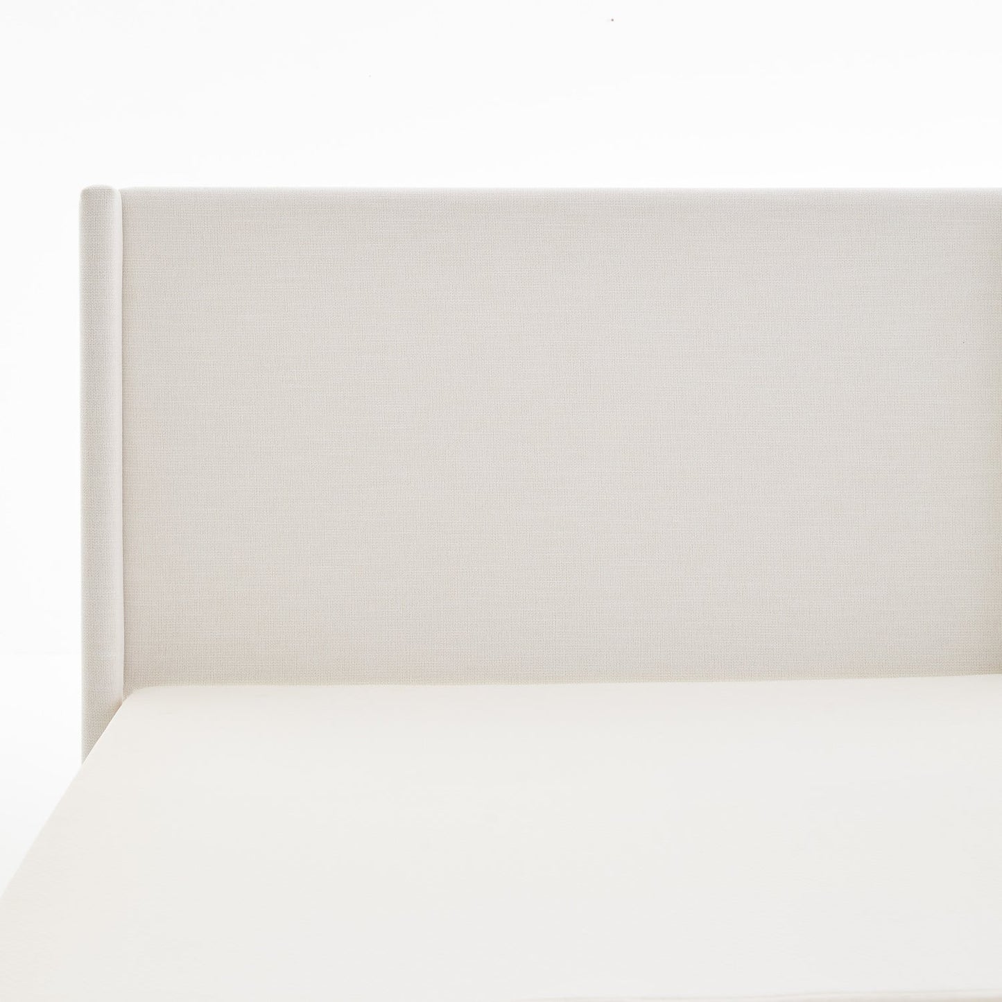Luxury Upholstered Modern Ivory Wingback Bed European Style for Villa