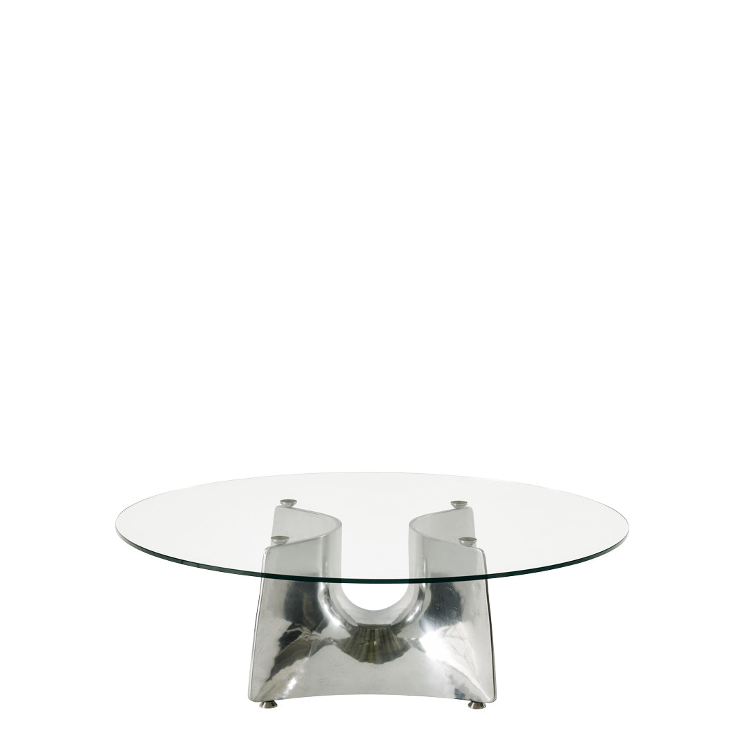 Luxury BENTZ Aluminium Glass Coffee Table Modern Italian Style for Villa