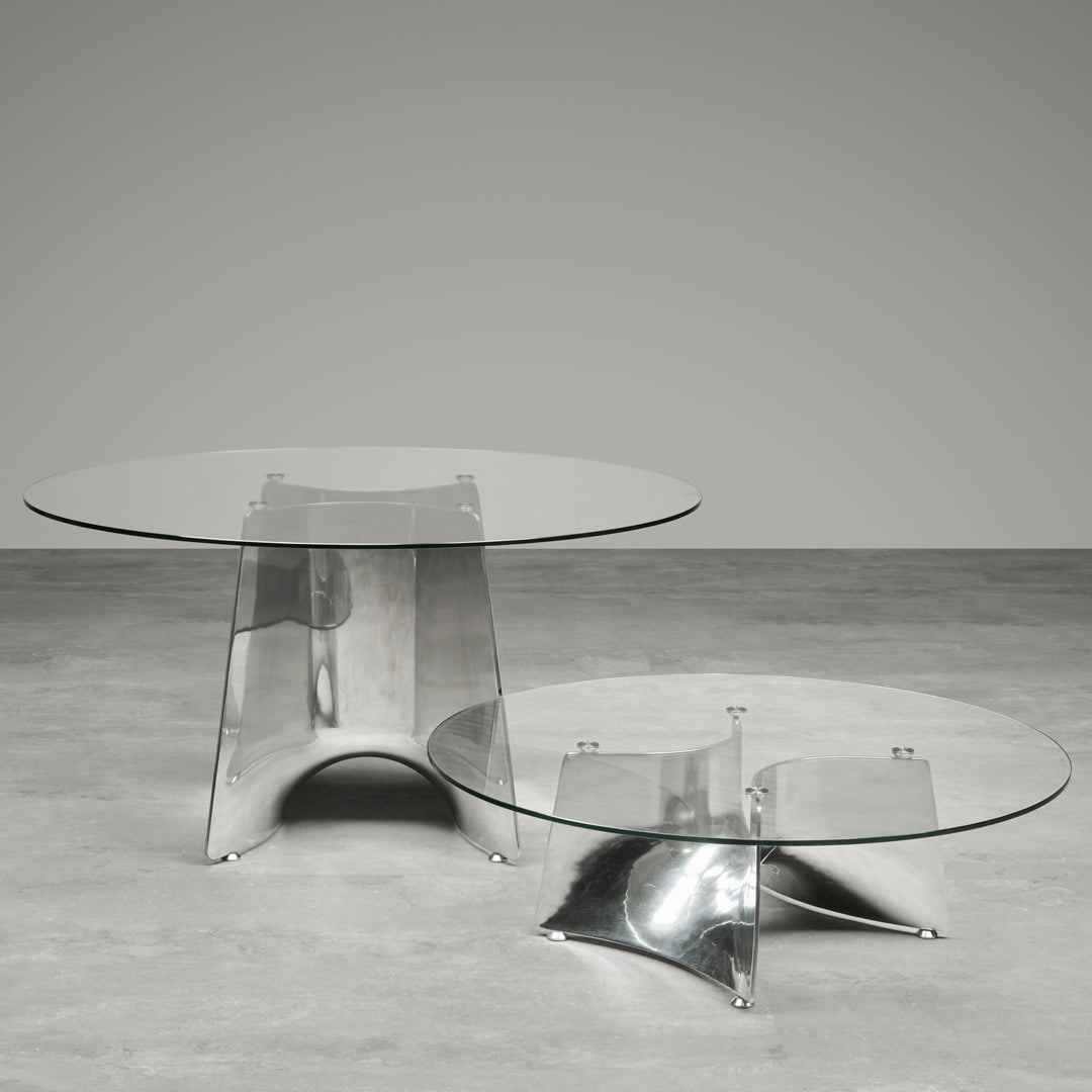 Luxury BENTZ Aluminium Glass Coffee Table Modern Italian Style for Villa