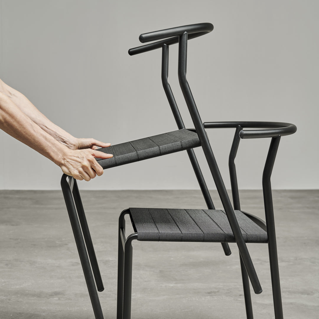 Café Chair Stackable Dining Chair – Steel & Lasten Philippe Starck