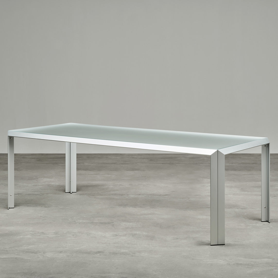Minimalist T-Shape Dining Table – Architectural Aluminium and Marble Statement Piece