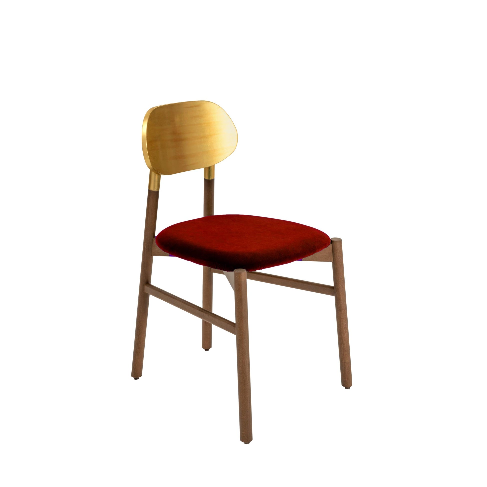 Bokken Dining Chair – Italian Designer Velvet Chair with Gold Leaf
