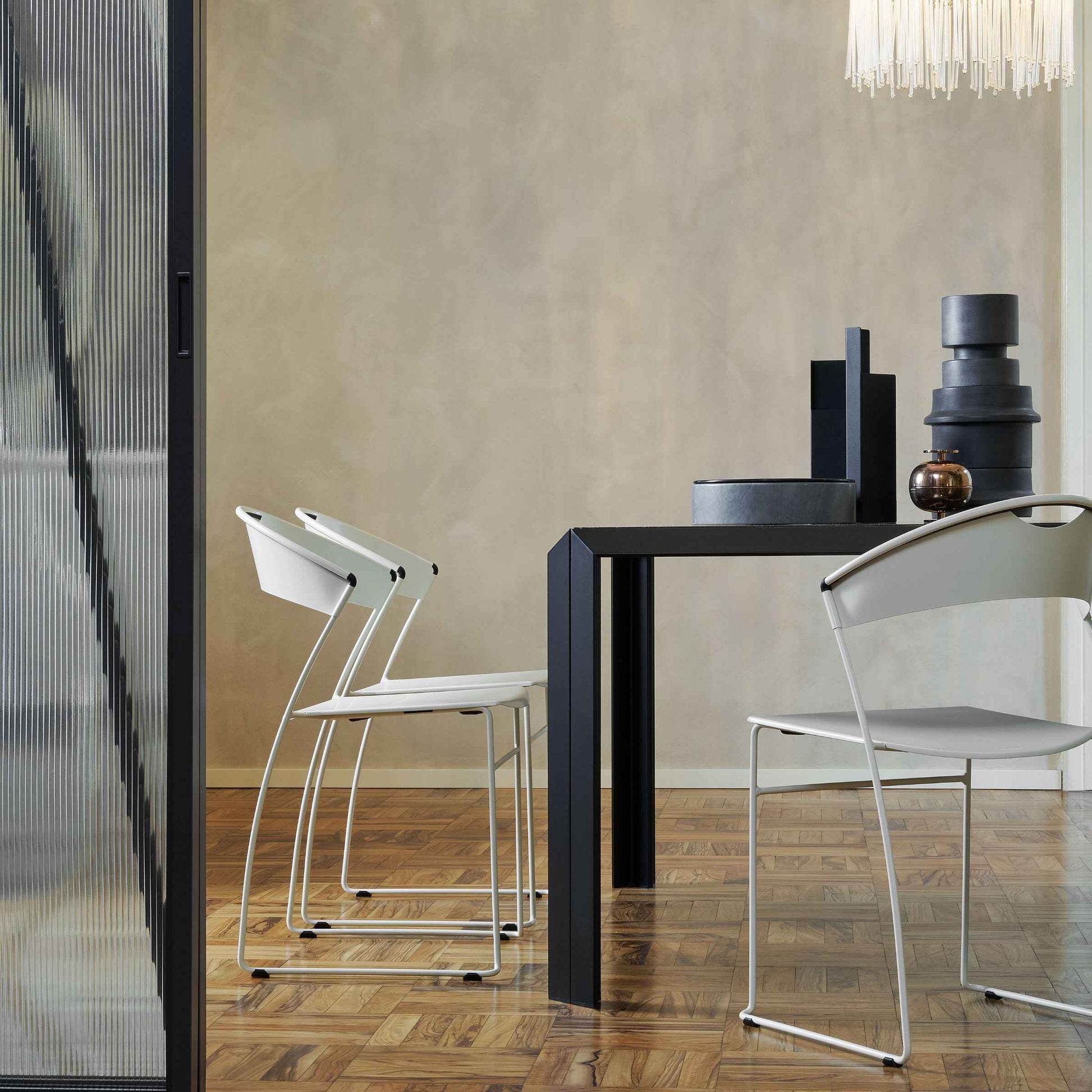 Juliette Stackable Chair by Hannes Wettstein – Italian Designer Steel Seating