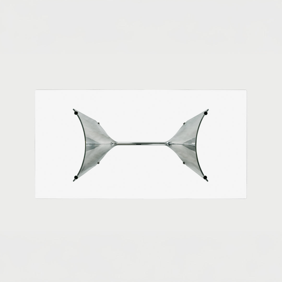 Fratino Dining Table – Architectural Aluminium and Tempered Glass Statement Piece