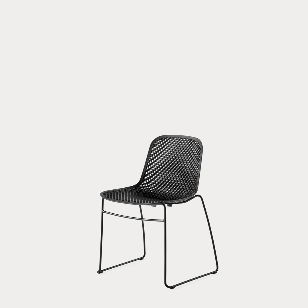 I.S.I. Stackable Chair – Textured Nylon Shell & Tubular Steel by Luigi Baroli for Baleri Italia
