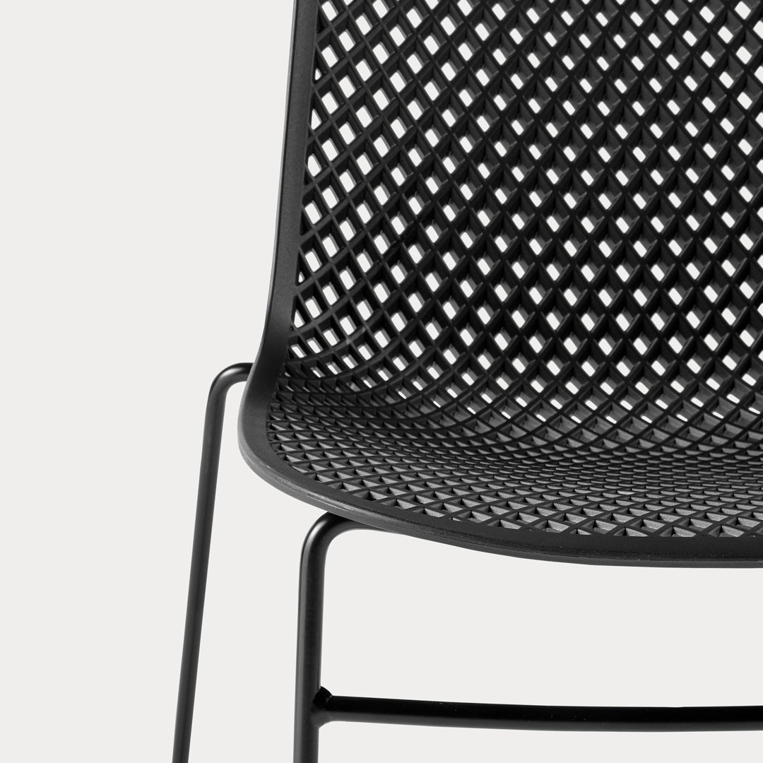 I.S.I. Stackable Chair – Textured Nylon Shell & Tubular Steel by Luigi Baroli for Baleri Italia