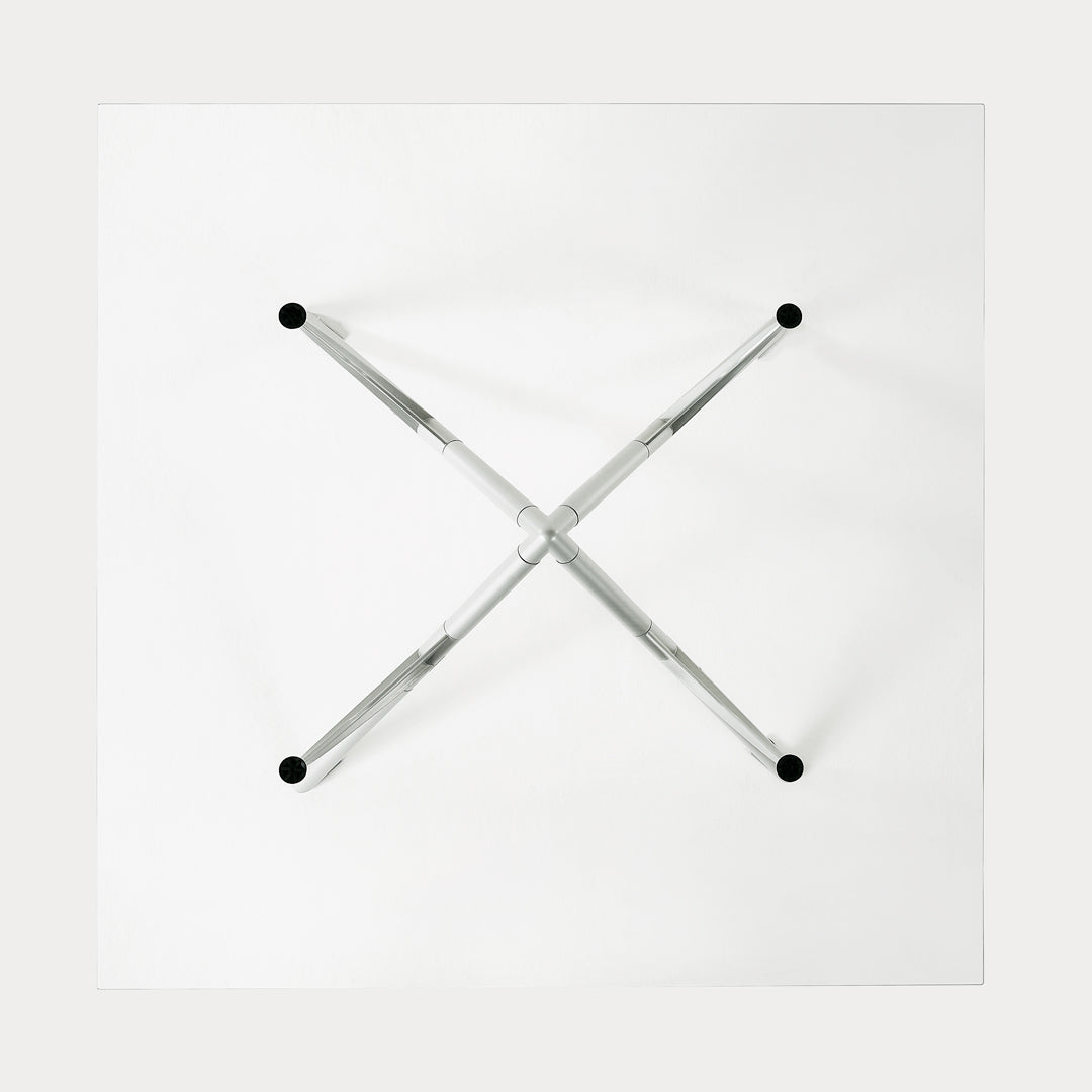 Architectural Dining Table – Tempered Glass and Aluminum Statement Piece