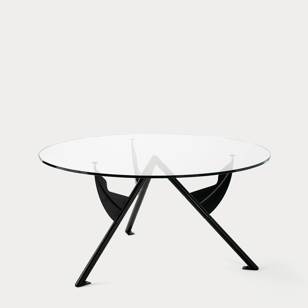 Architectural Dining Table – Tempered Glass and Aluminum Statement Piece