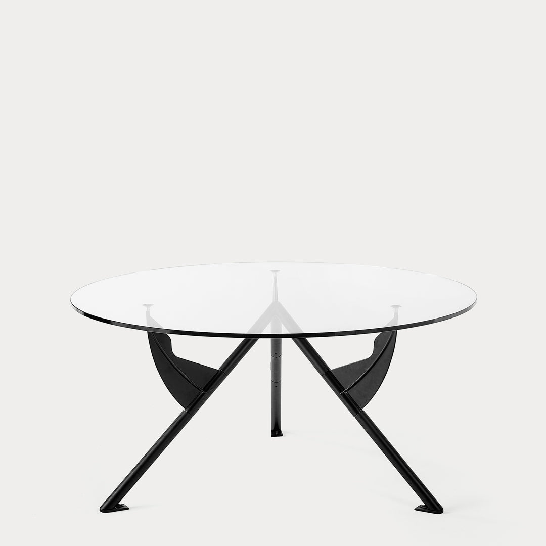 Architectural Dining Table – Tempered Glass and Aluminum Statement Piece