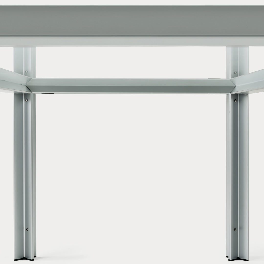 Minimalist T-Shape Dining Table – Architectural Aluminium and Marble Statement Piece