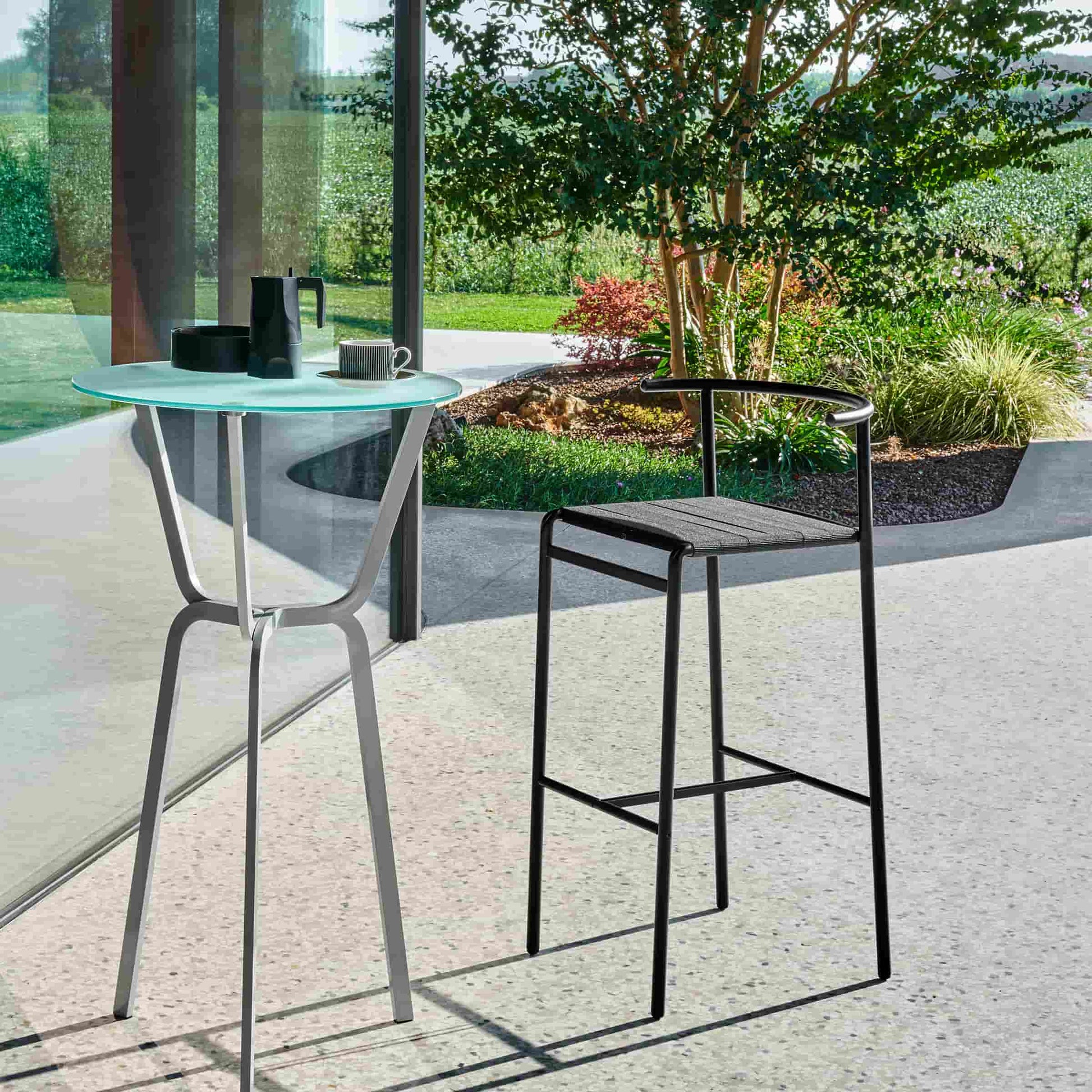 Luxury Café Chair 63H Bar Stool Modern Italian Style for Villa
