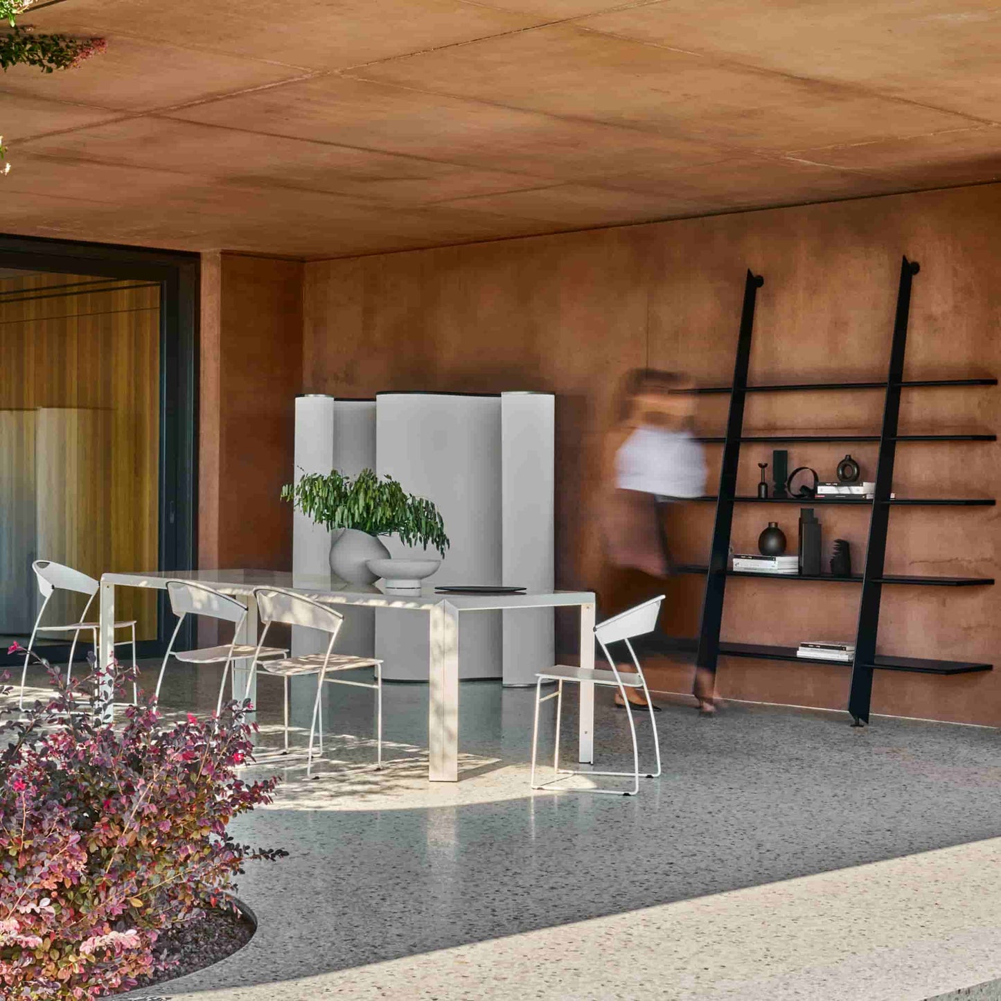 Minimalist T-Shape Dining Table – Architectural Aluminium and Marble Statement Piece