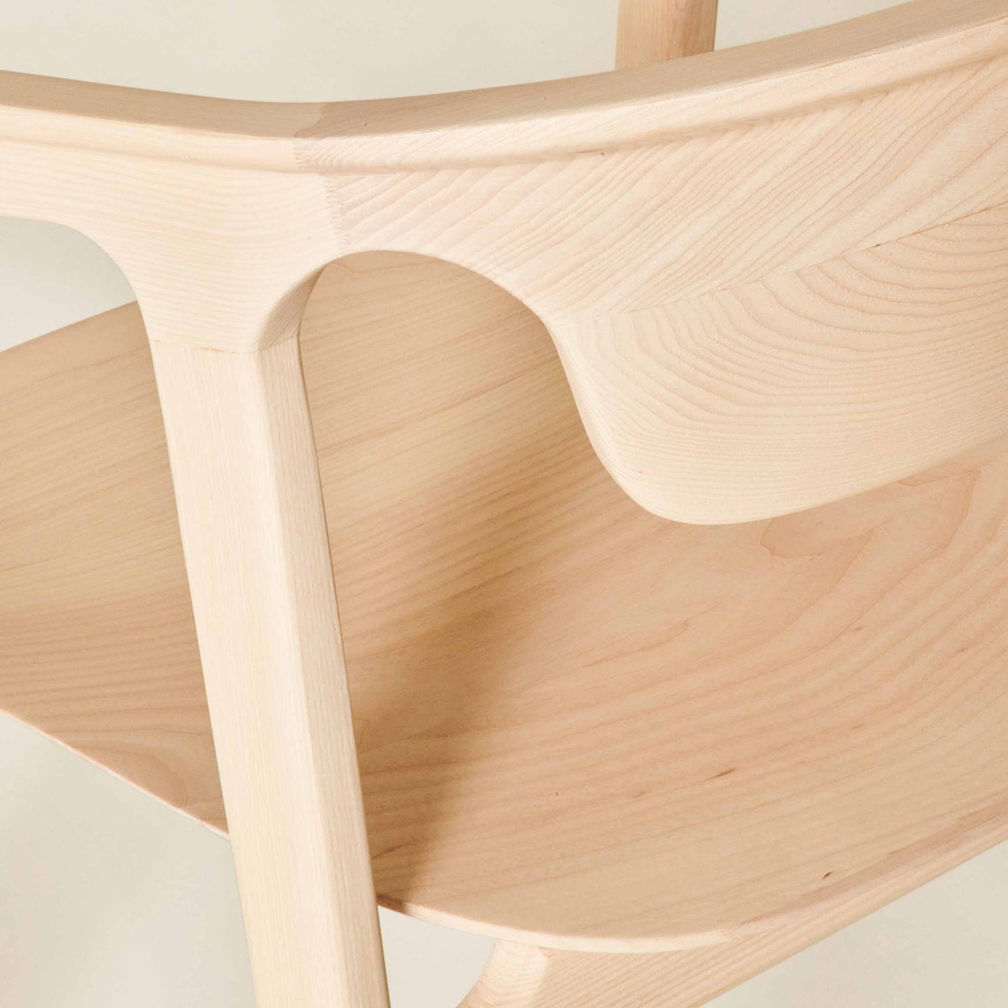 Duna Italian Designer Armrest Chair – Solid Ash Wood Piece by Dale Italia