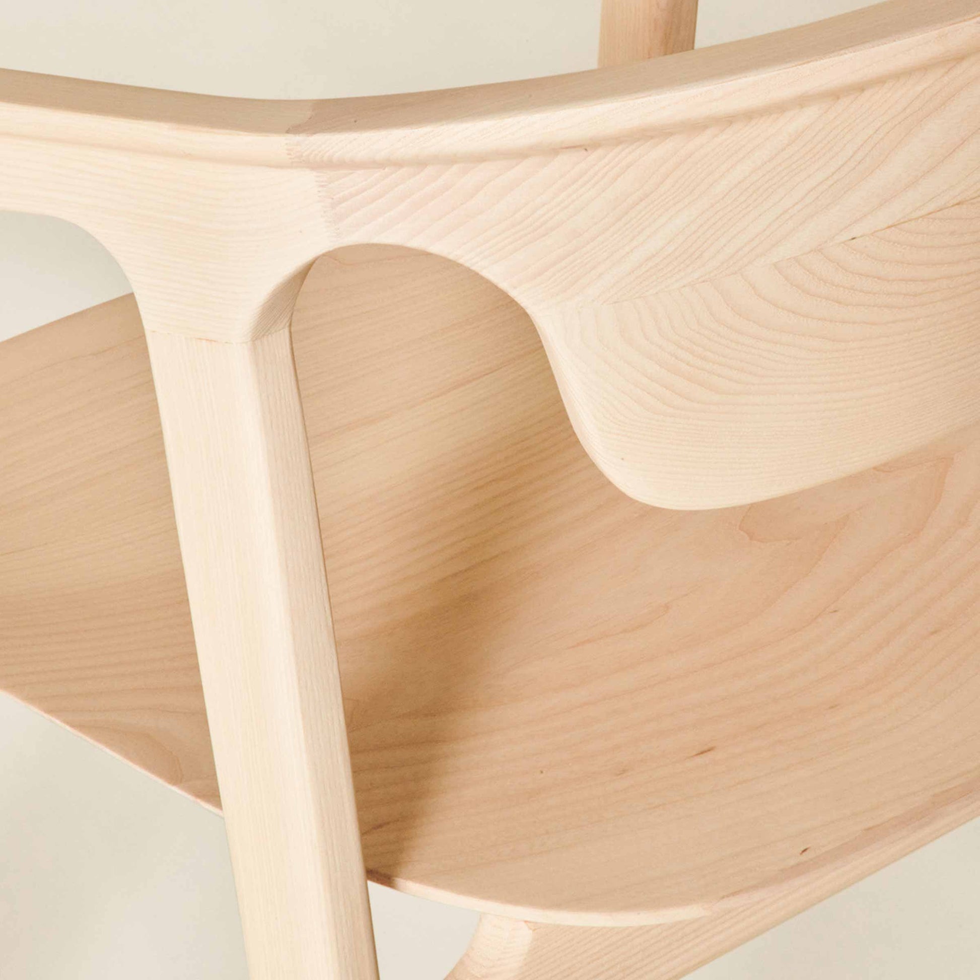 Duna Italian Designer Armrest Chair – Solid Ash Wood Piece by Dale Italia