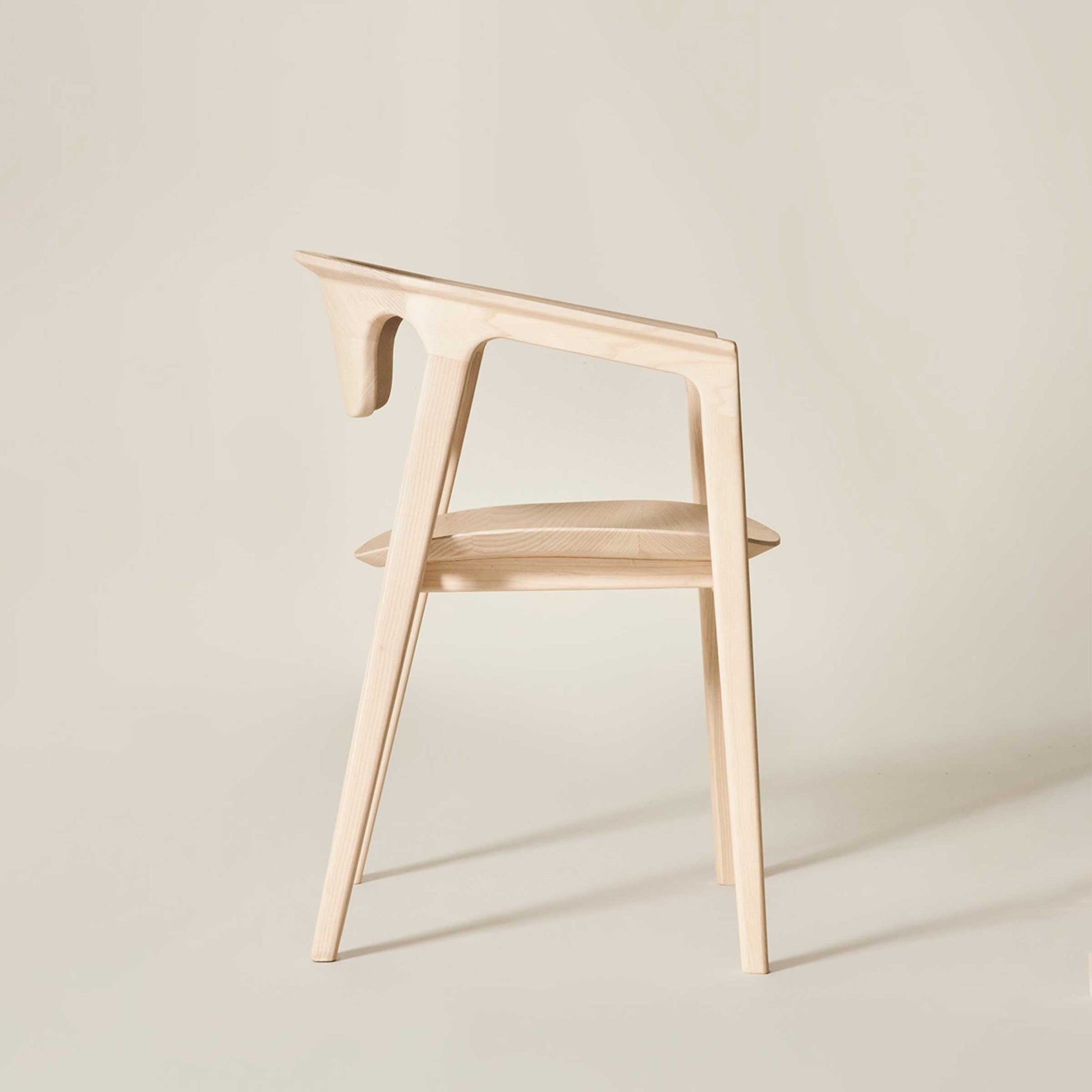Duna Italian Designer Armrest Chair – Solid Ash Wood Piece by Dale Italia