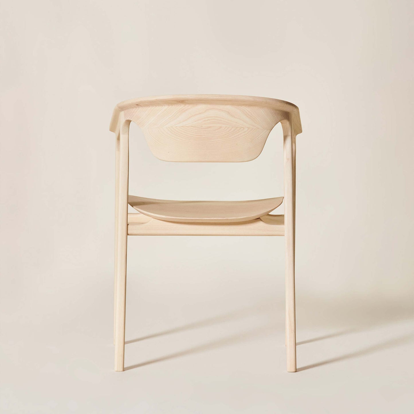 Duna Italian Designer Armrest Chair – Solid Ash Wood Piece by Dale Italia