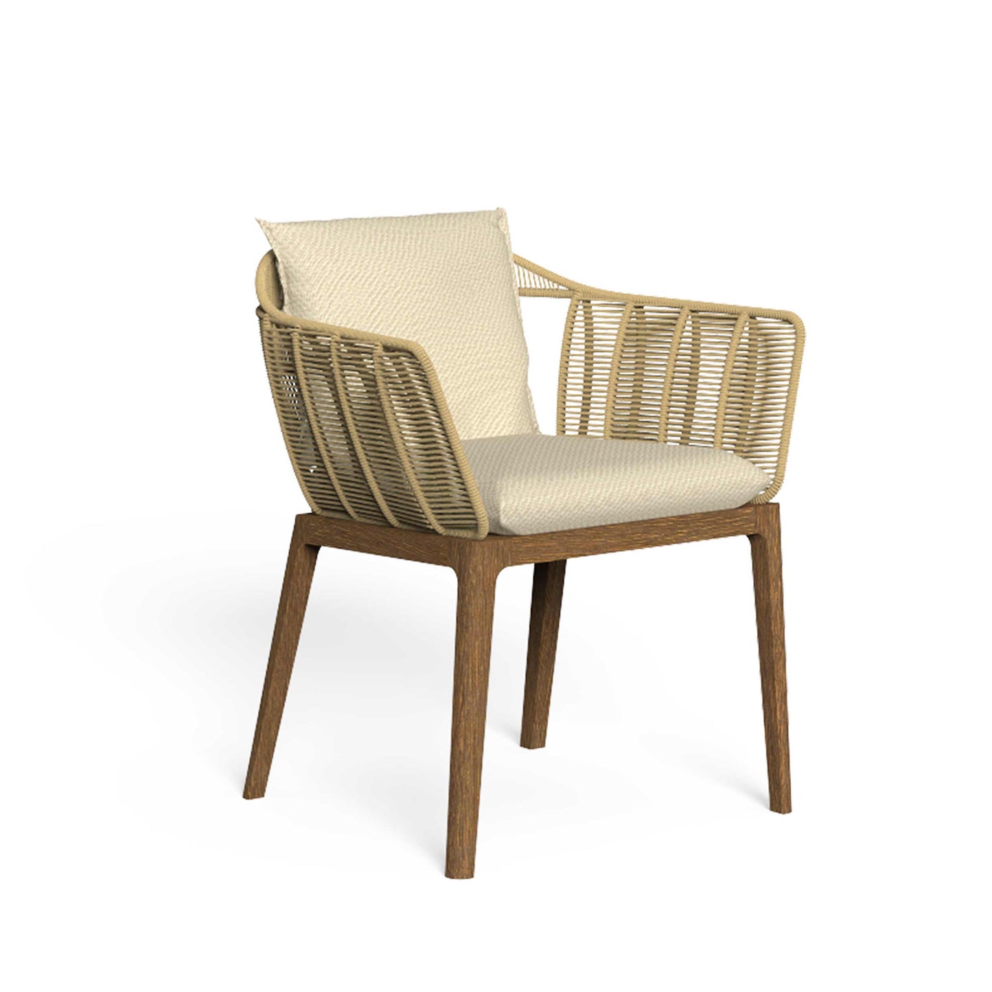 Cruise Teak Outdoor Dining Chair – Braided Rope Teak Wood Talenti