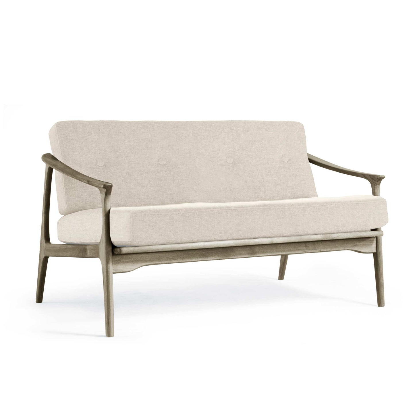 Quiete Two-Seater Sofa by Dale Italia – Walnut Wood Designer Furniture