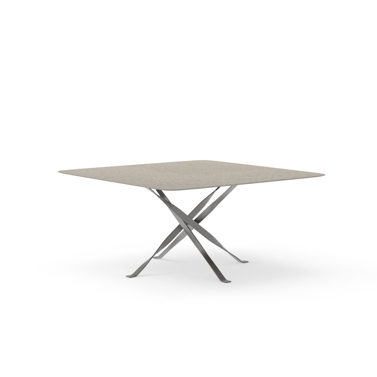Italian Designer Outdoor Dining Table – Steel and Stone Statement Piece