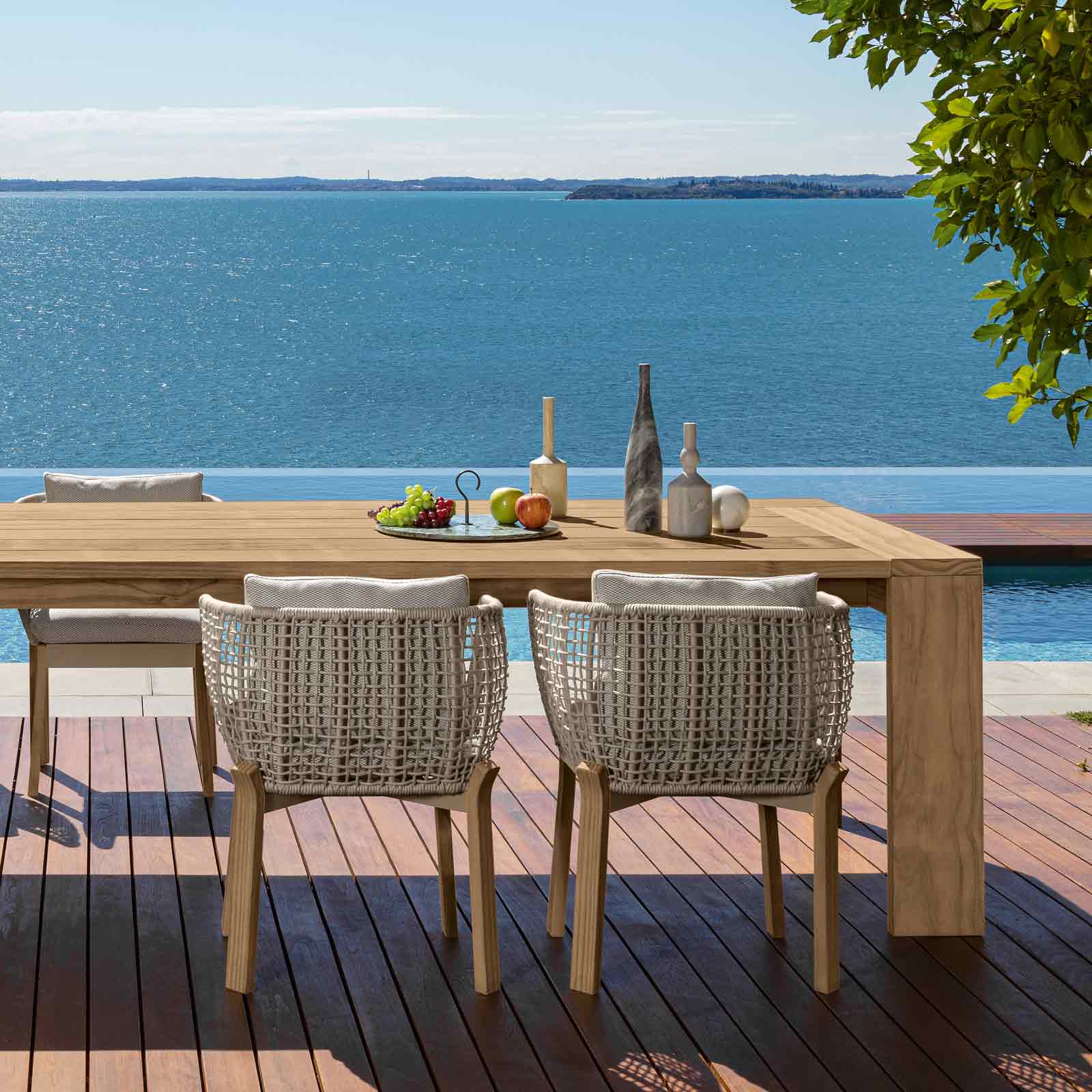 Argo Outdoor Dining Chair – Braided Rope & Wood Armchair by Talenti