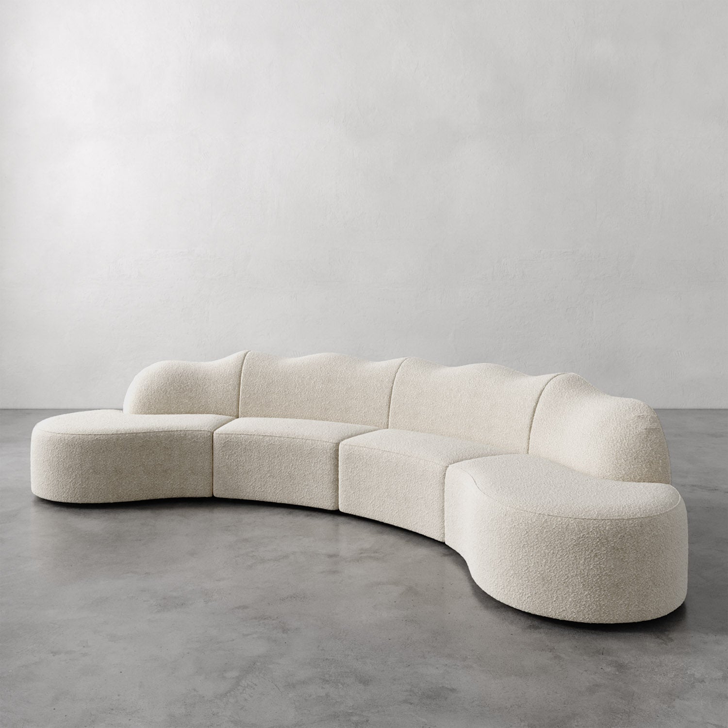 Luxury Modern Serpentine Sectional Sofa European Style for Villa