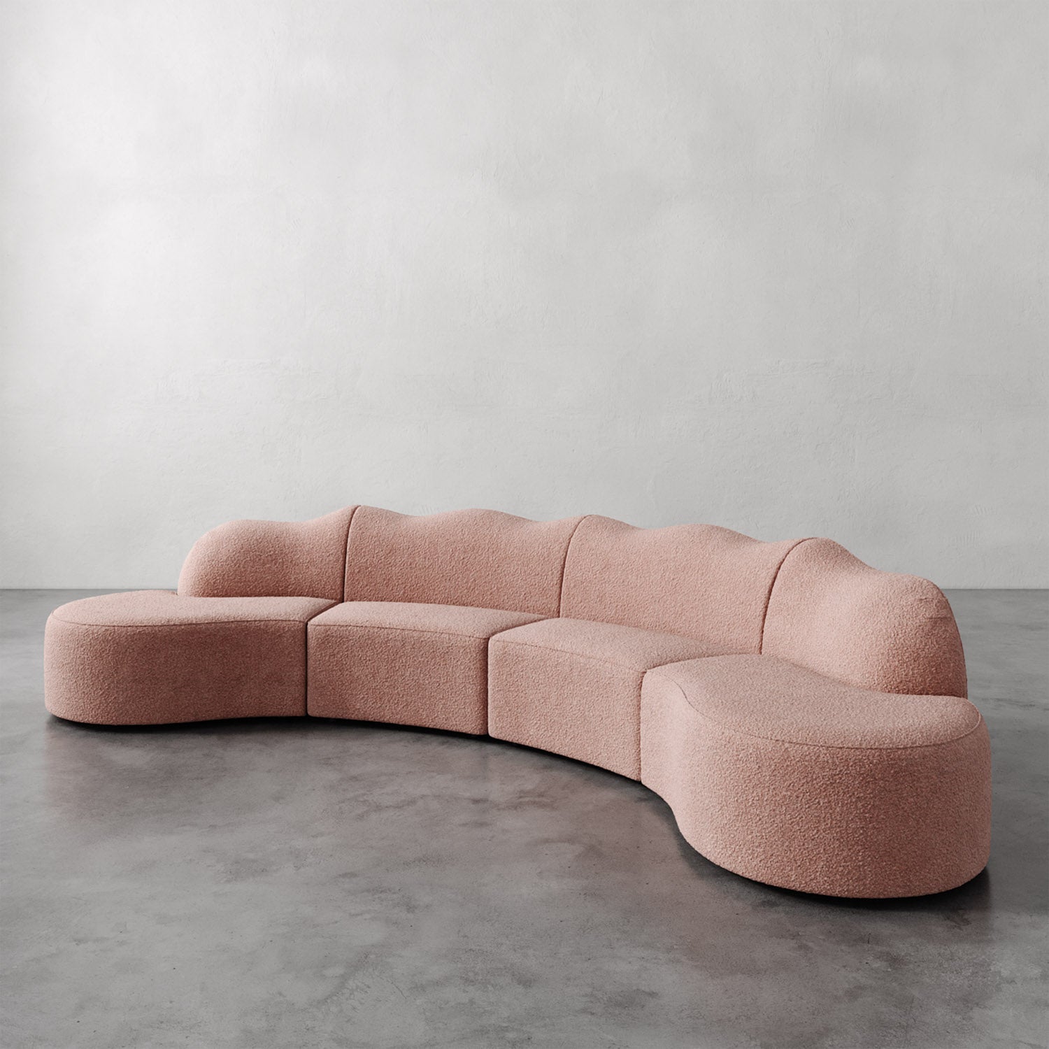 Luxury Modern Serpentine Sectional Sofa European Style for Villa