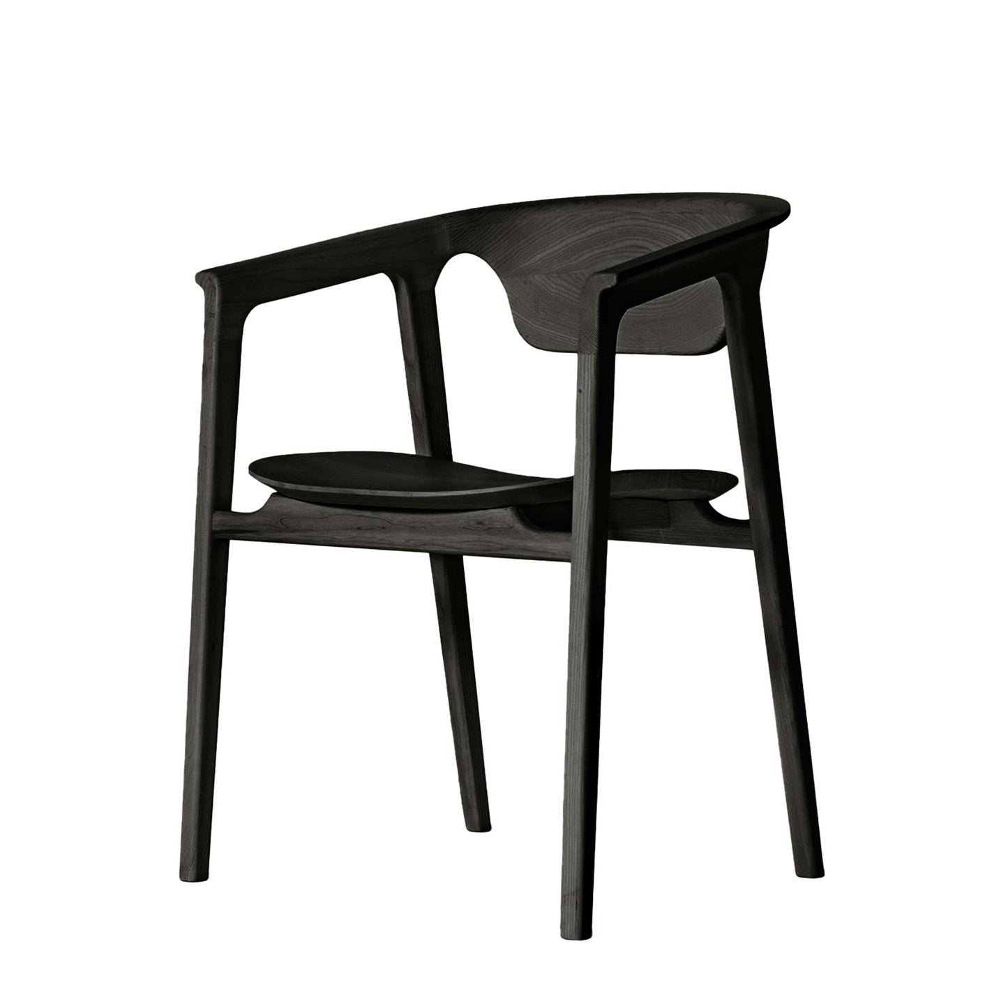 Duna Italian Designer Armrest Chair – Solid Ash Wood Piece by Dale Italia