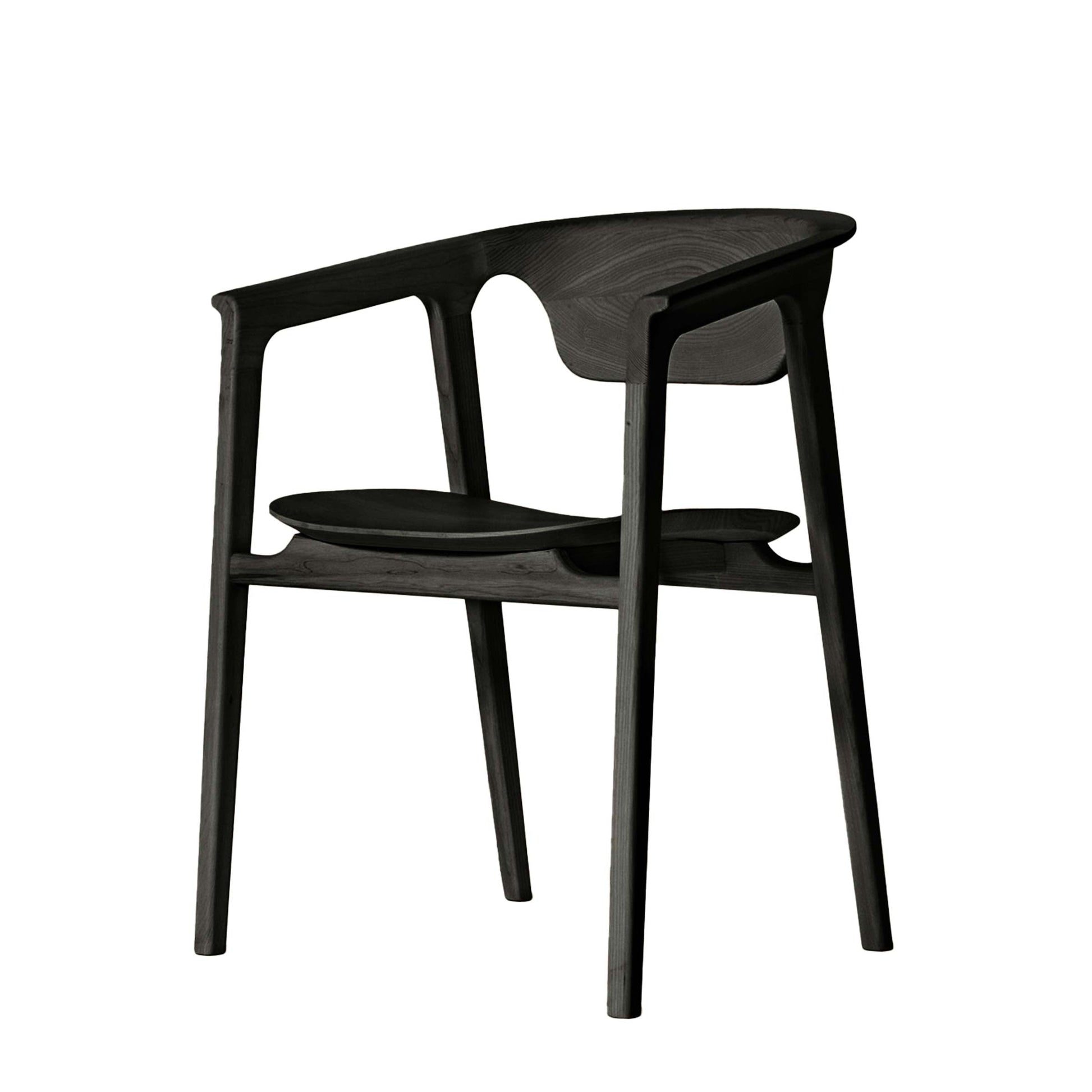 Duna Italian Designer Armrest Chair – Solid Ash Wood Piece by Dale Italia