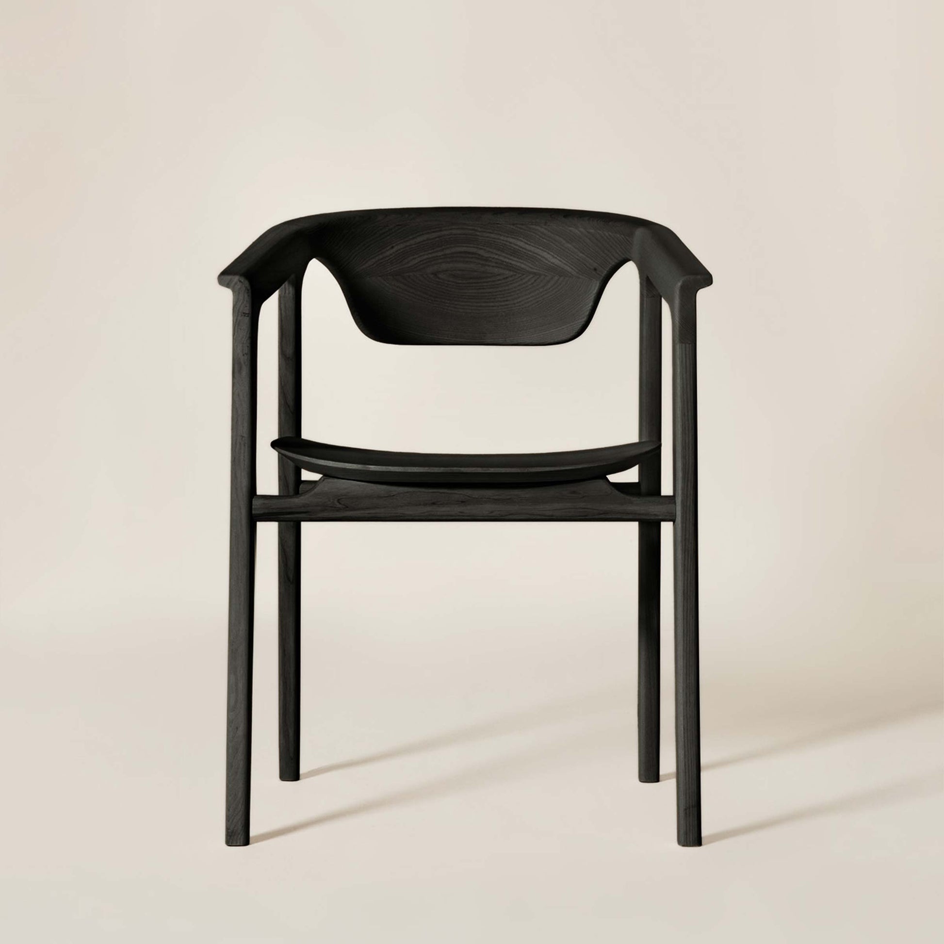 Duna Italian Designer Armrest Chair – Solid Ash Wood Piece by Dale Italia